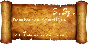 Draskovics Szavéta névjegykártya
